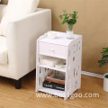 Small Side Table White Bookshelf Bedside Nightstand Table